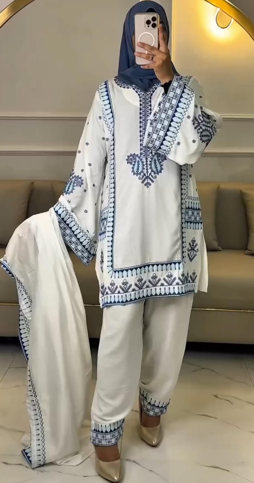 New Summer Embroidered 3-Piece Suit