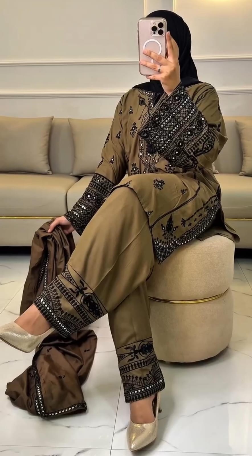 New Summer Embroidered 3-Piece Suit