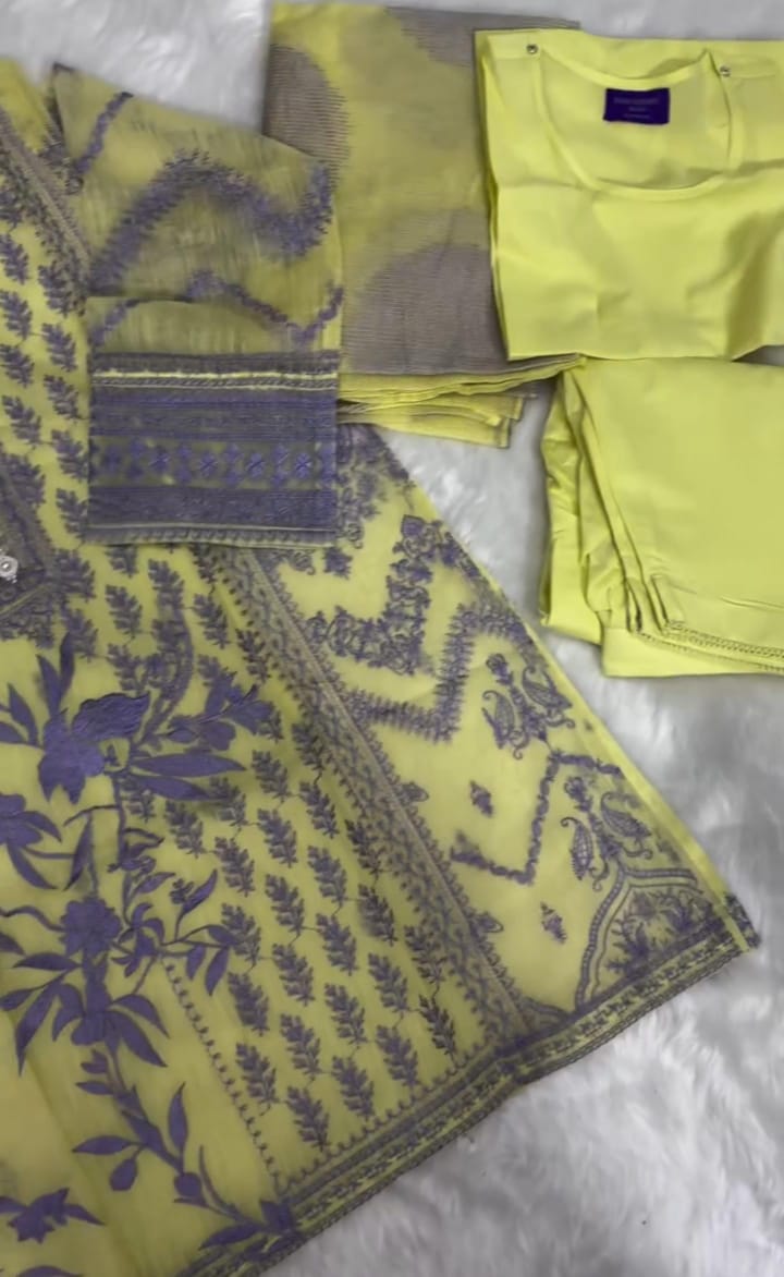 Beautiful Embroidered 3-Piece Suit for Women