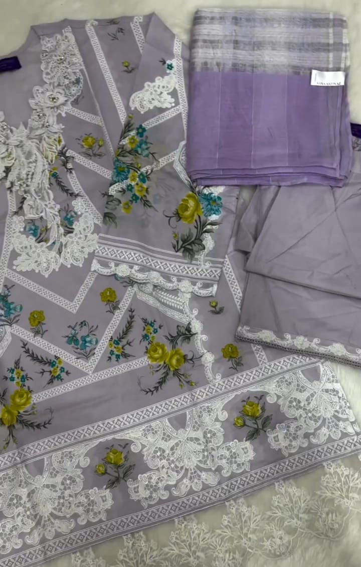 Beautiful Embroidered 3-Piece Suit for Women