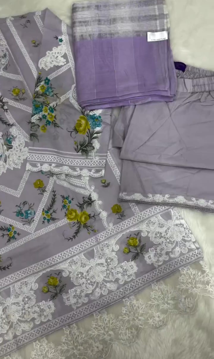 Beautiful Embroidered 3-Piece Suit for Women