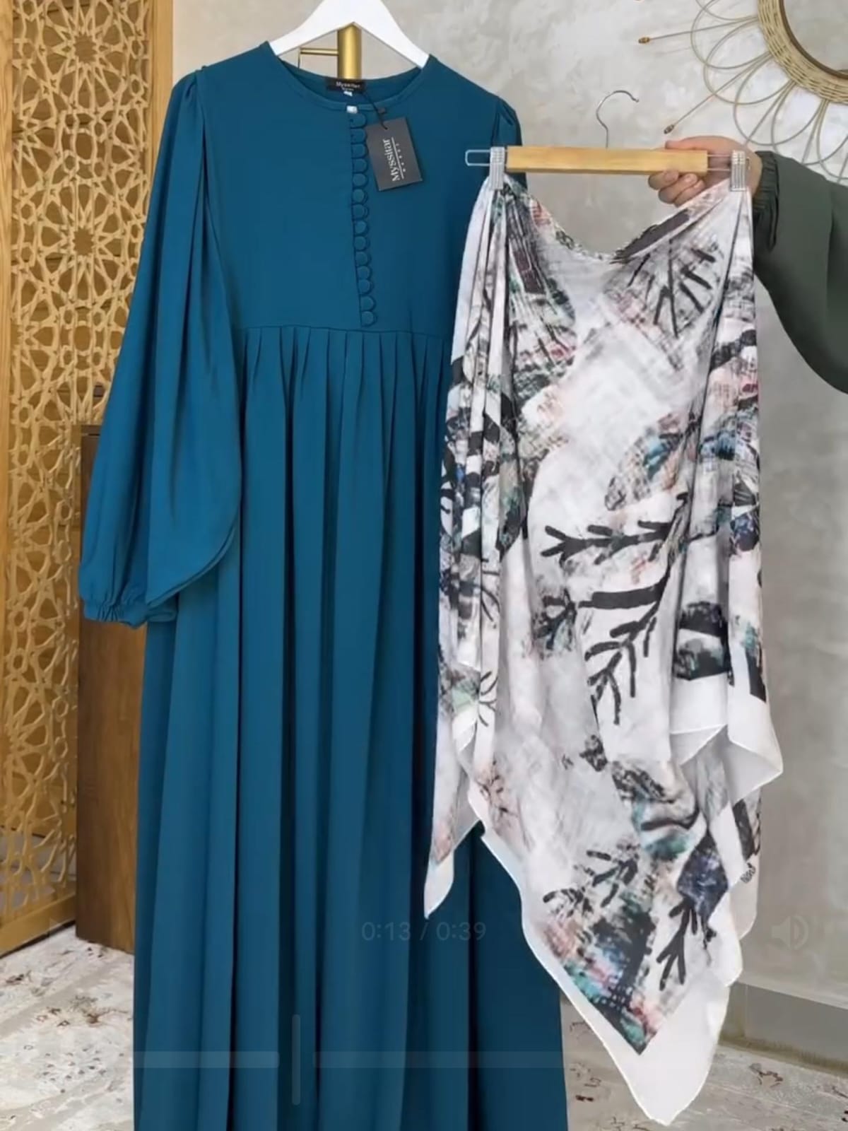 Women Trendy Abaya &amp; Scarf Set 🖤