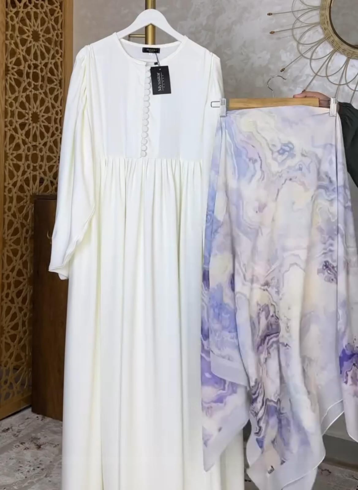 Women Trendy Abaya &amp; Scarf Set 🖤