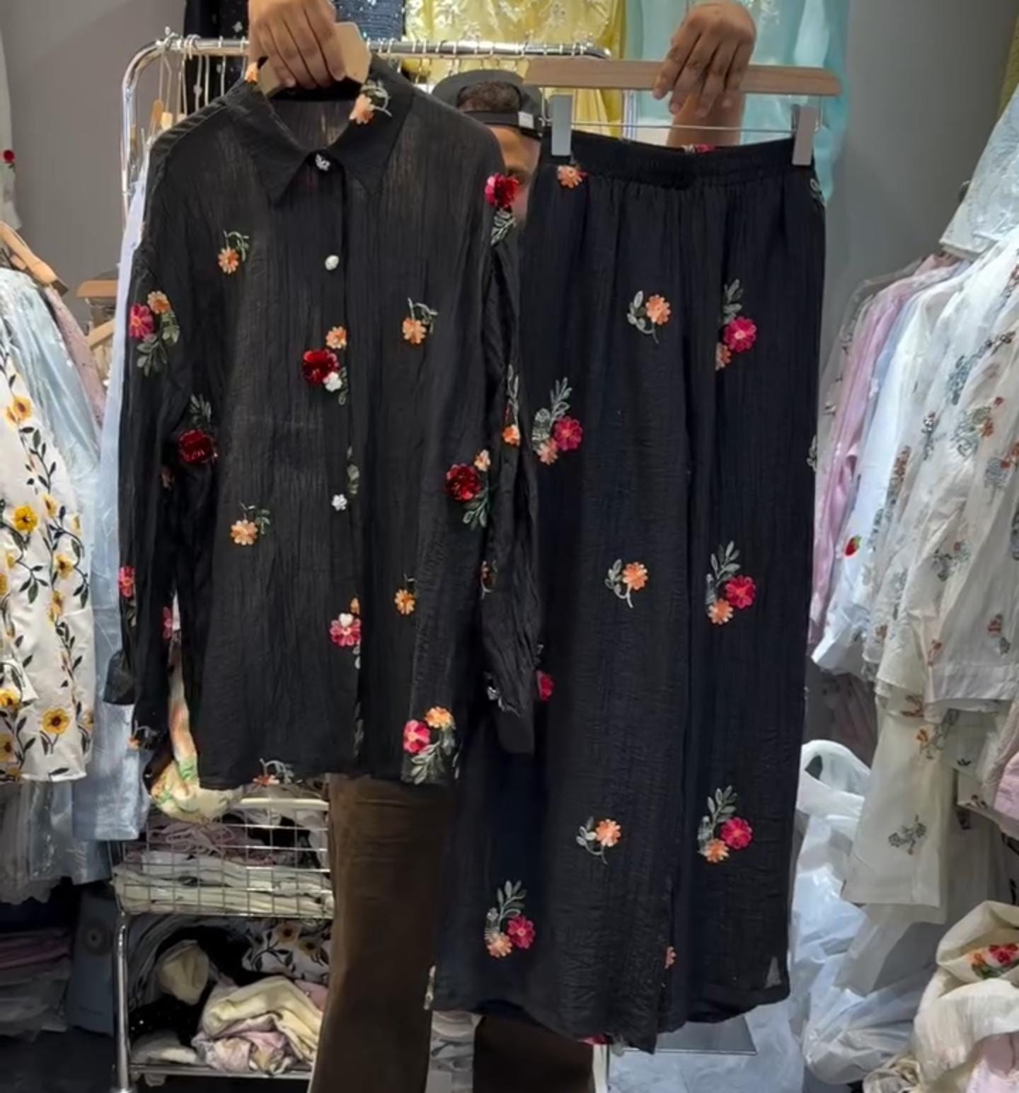 Beautiful Embroidered Shirt with Plazo Set 🌸