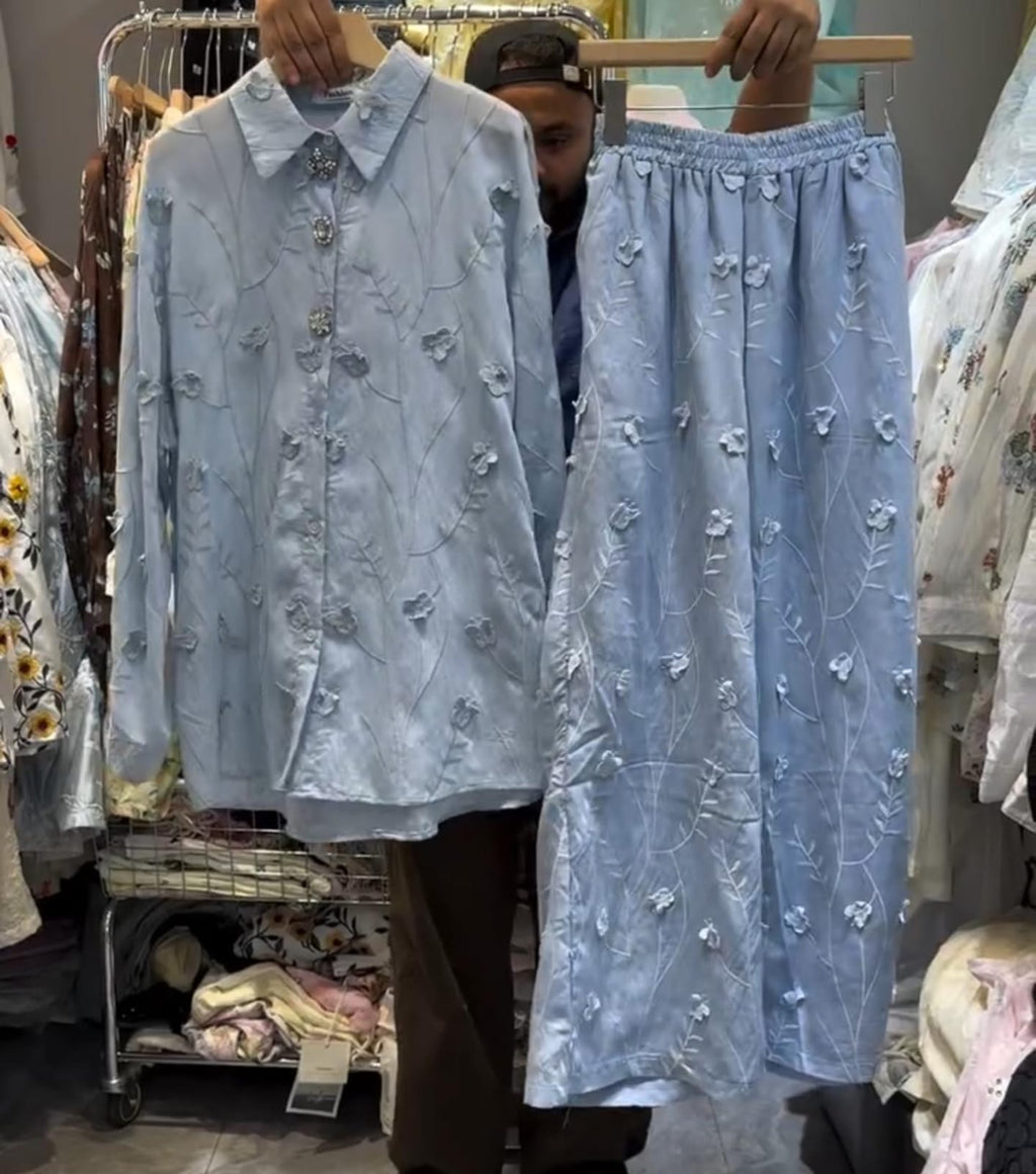 Beautiful Embroidered Shirt with Plazo Set 🌸