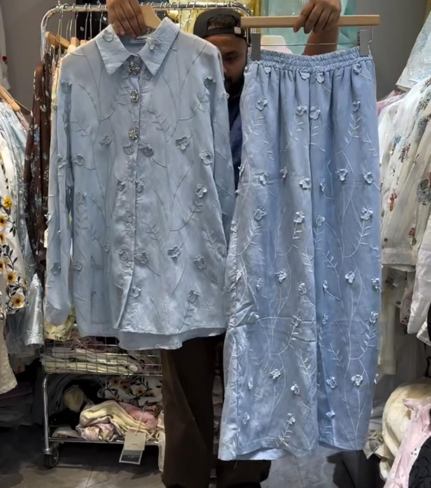 Beautiful Embroidered Shirt with Plazo Set 🌸