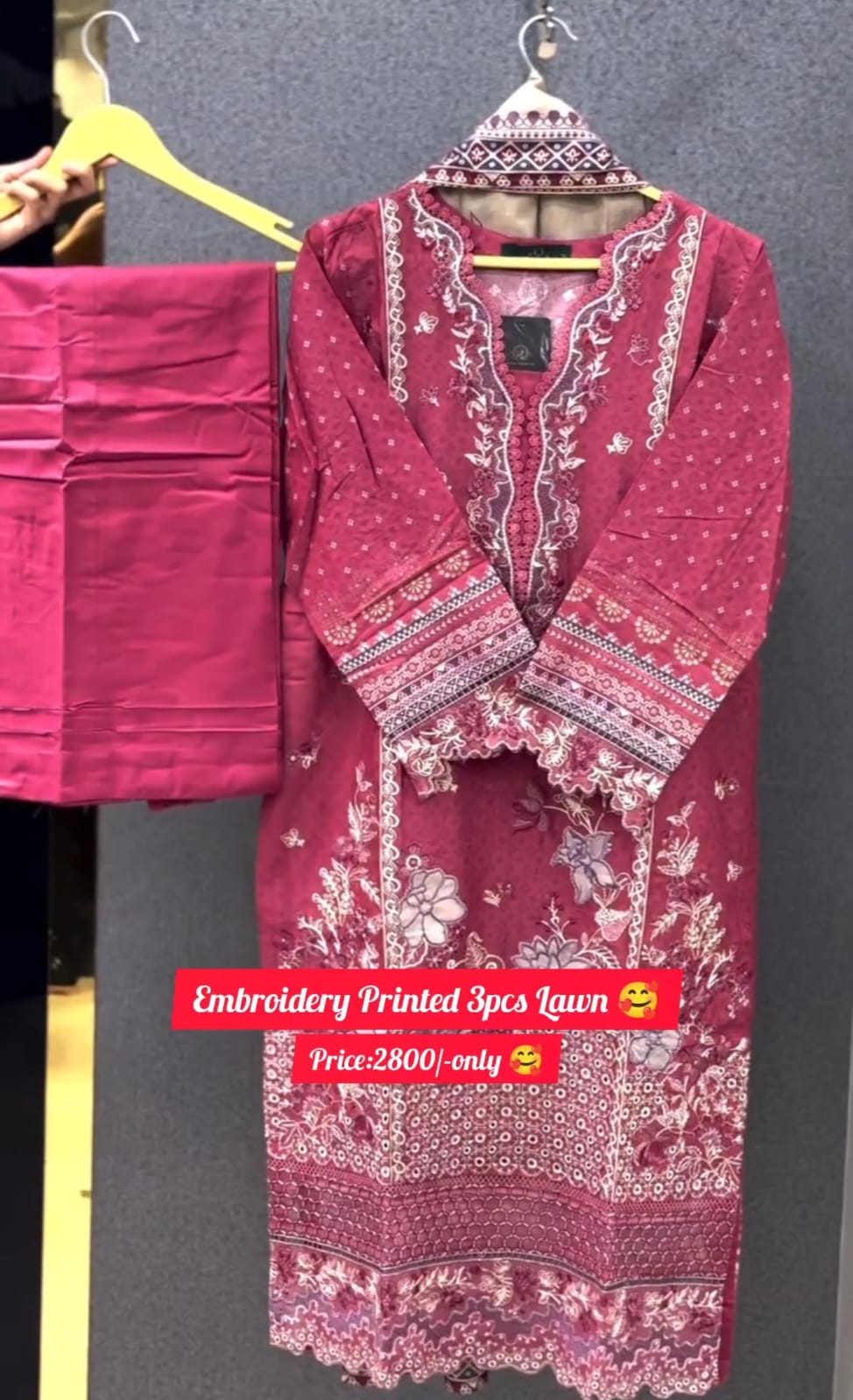 Printed Lawn Embroidered 3-Piece Suit