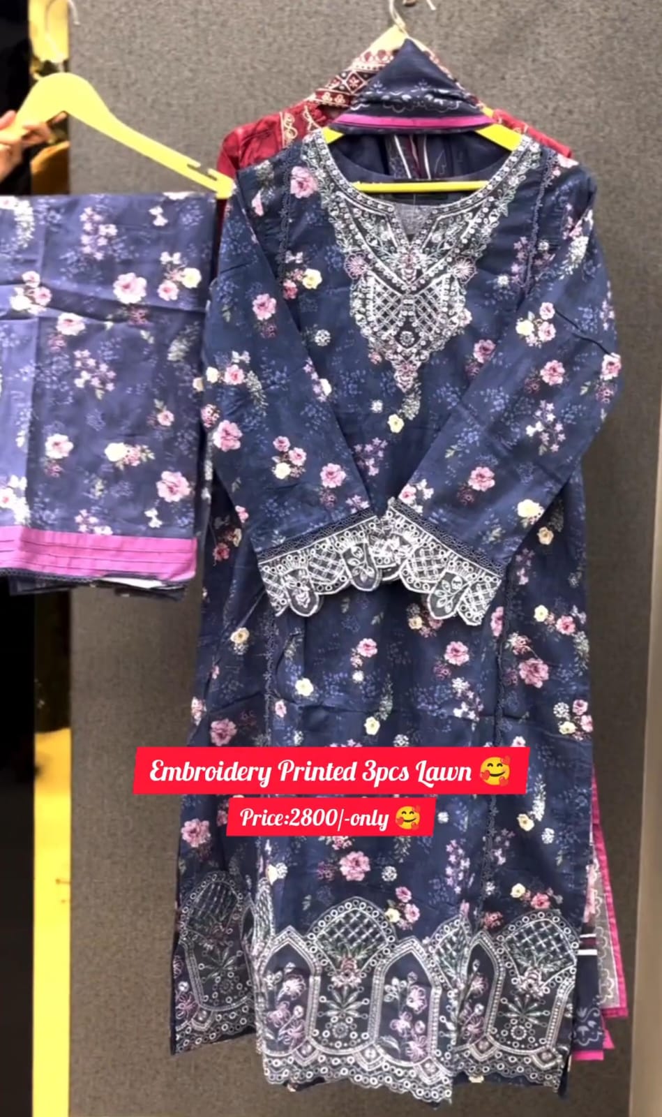 Printed Lawn Embroidered 3-Piece Suit