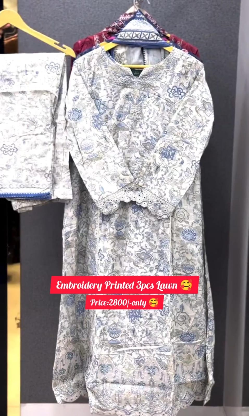 Printed Lawn Embroidered 3-Piece Suit