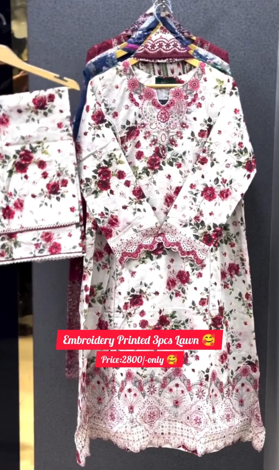 Printed Lawn Embroidered 3-Piece Suit