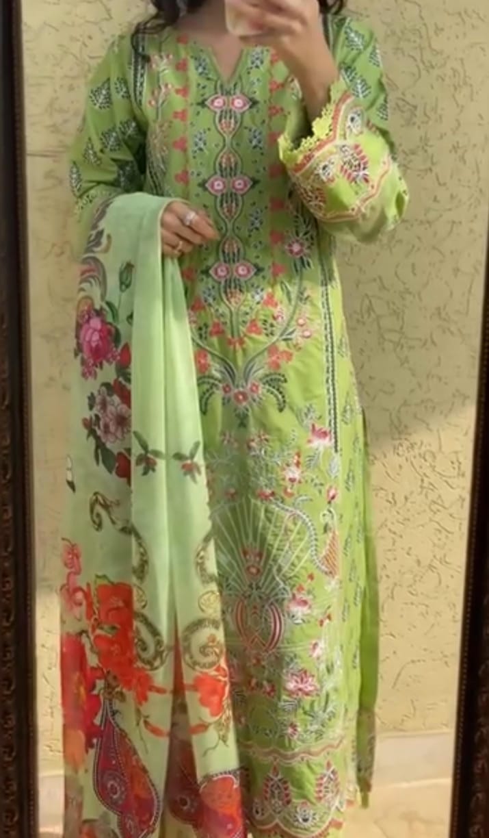 Lawn Embroidered 3-Piece Suit for Women 🌸