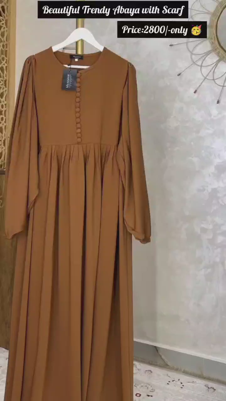 Women Trendy Abaya &amp; Scarf Set 🖤