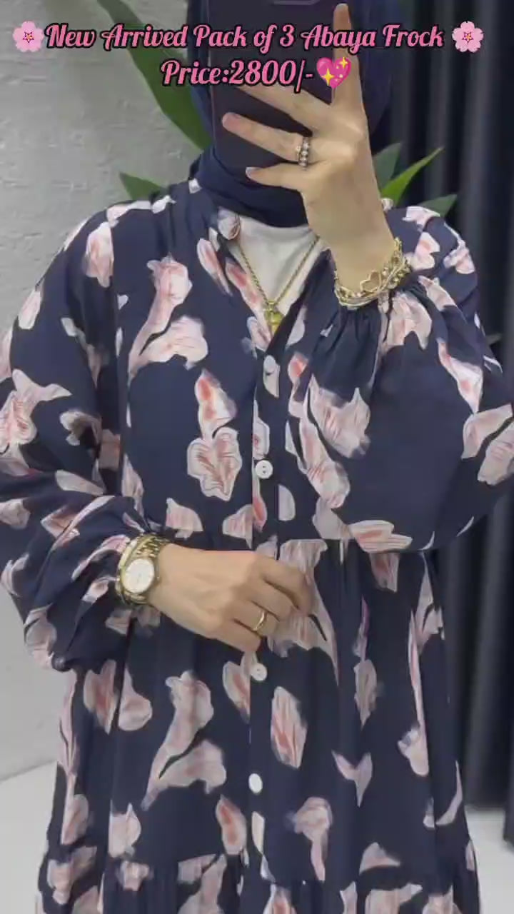 Modest Meets Modern Pack of 3 Printed Abaya Set