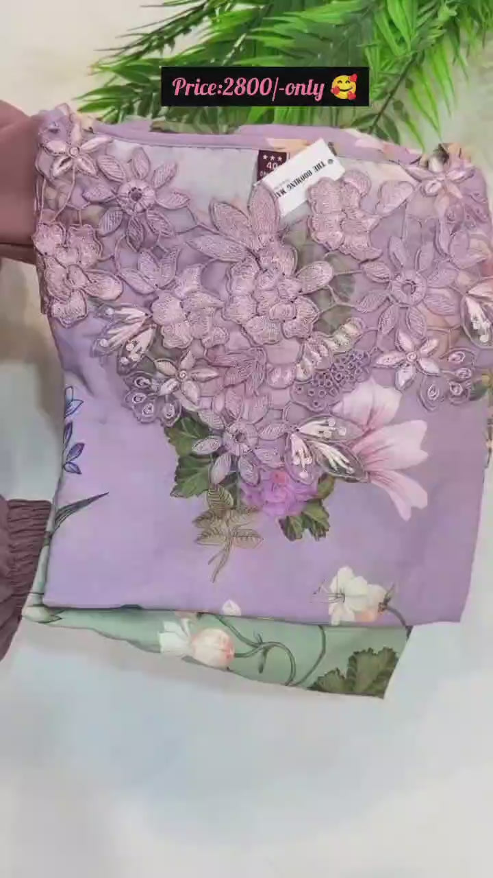 Trendy Embroidery 3pcs Suit For Women