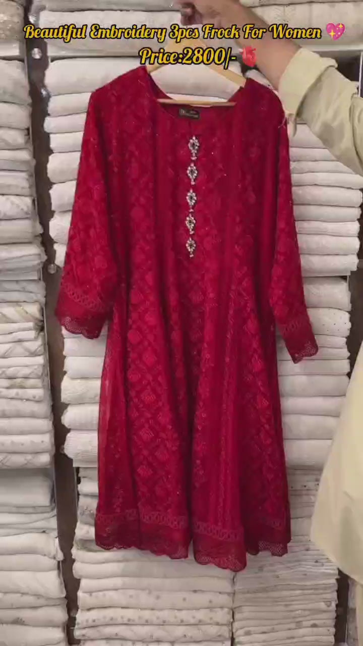 Women Embroidery 3pcs Set – Wedding Wear 👑