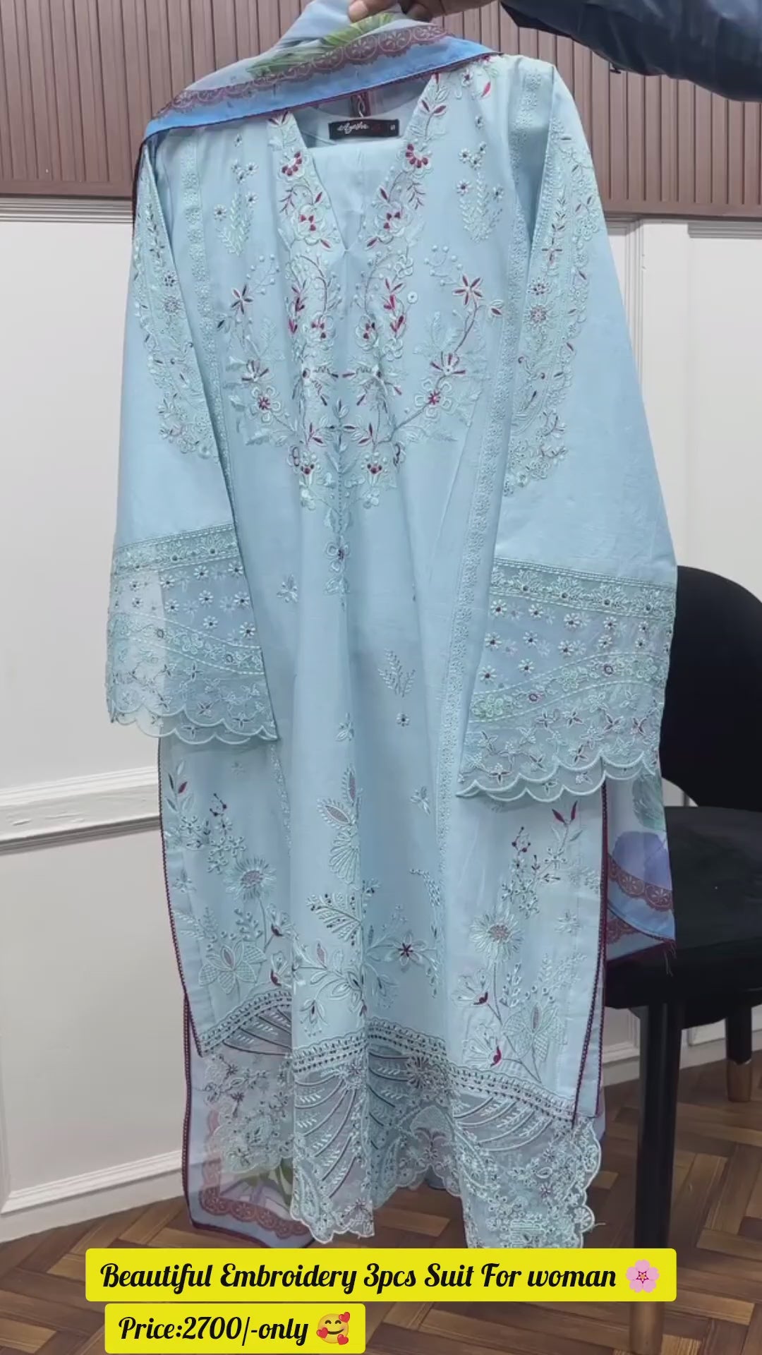 Elegant Women's Embroidered 3-Piece Suit