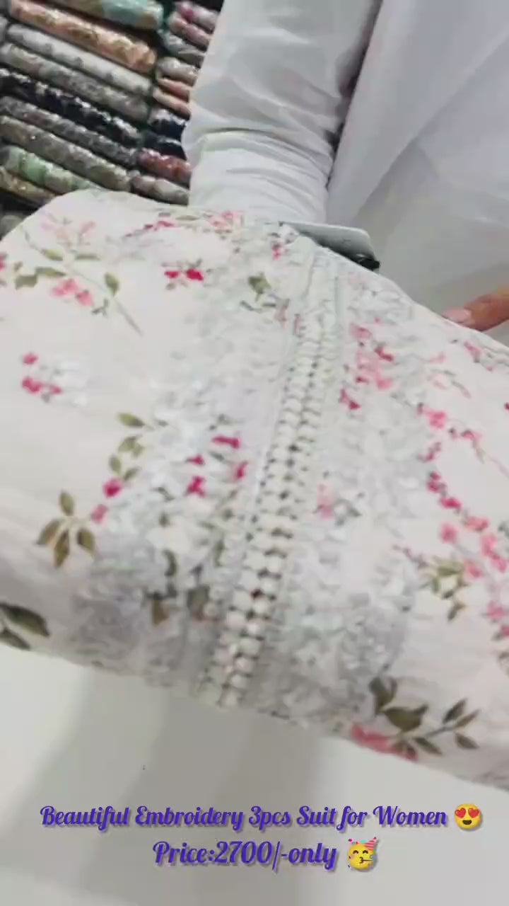 Elegant Embroidered 3-Piece Suit