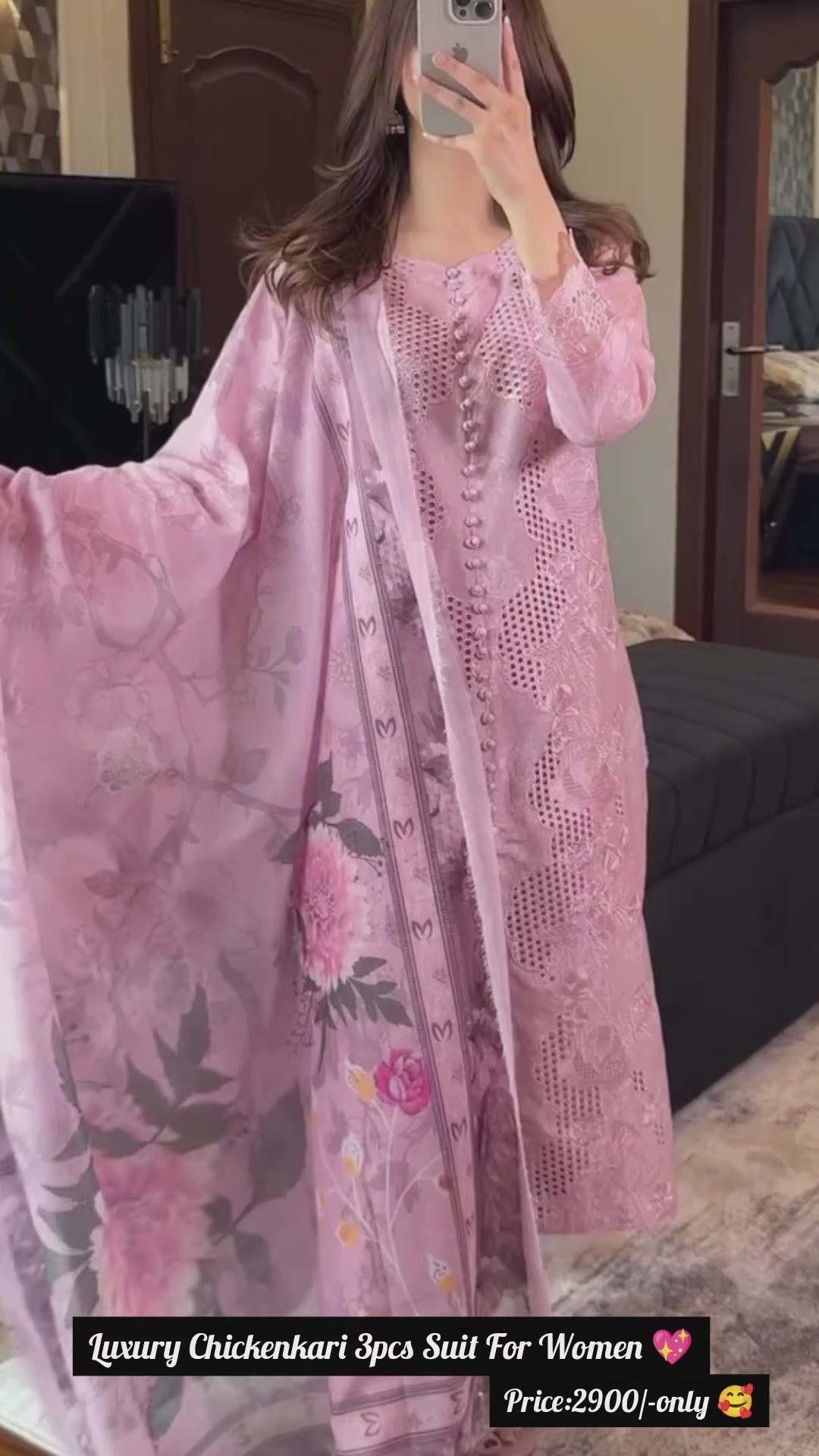 Luxury Chikankari 3-Piece Suit for Women ✨